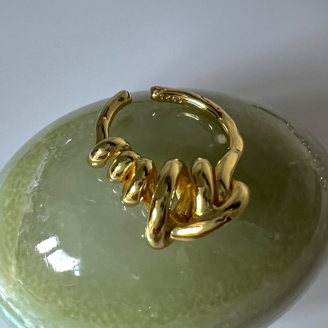 S925 Loop gold ring (R14)