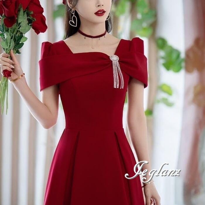 パーティドレス ロング ワンピース タック入り クラシカル ♪ (M7506)ζ