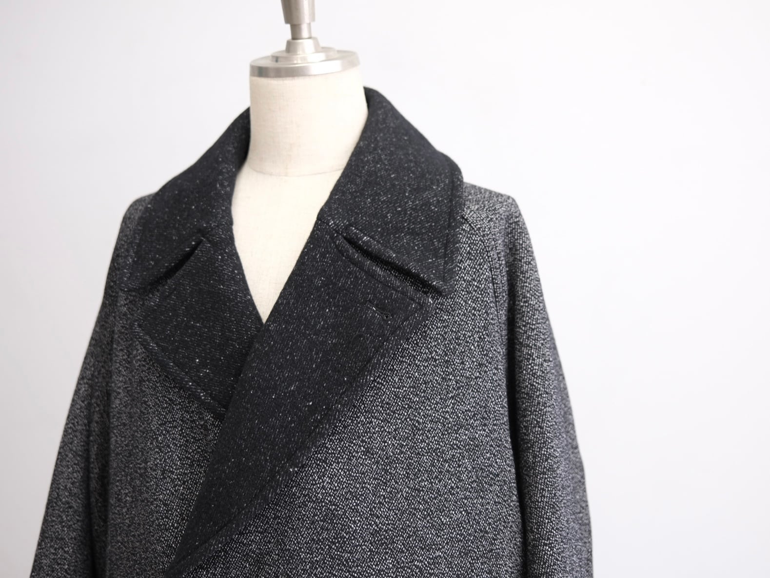 ULTERIOR” WOOL SILK KERSEY DB COAT BLACK IVORY” | Lapel online store ULTERIOR” WOOL SILK KERSEY DB COAT BLACK IVORY” | Lapel online store