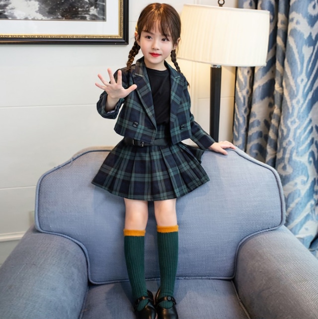 【お子様の晴れ舞台に☆ジャケット スカート キッズスーツ】 セットアップ 子供服 キッズ スーツ キッズファッション キッズサイズ フォーマル ジャケット スカート 2点セット 上下セット チェック柄 入学 卒業 七五三 お食事会 お呼ばれ 110cm 120cm 130cm 140cm 150cm 160cm 春 秋 冬 送料無料