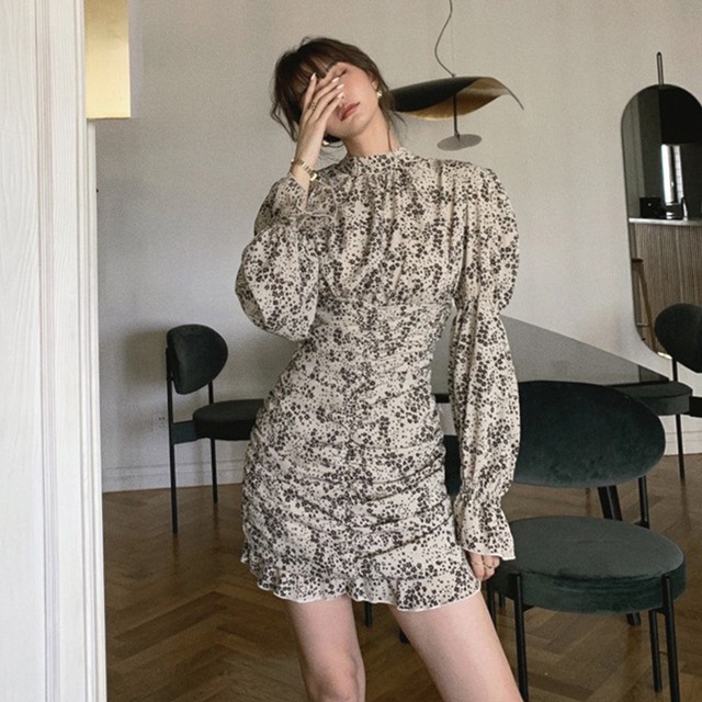 フローラルデザインミニワンピース &soiree