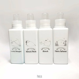 耐水性　あざらしのお洗濯ボトルラベル　４種セット
