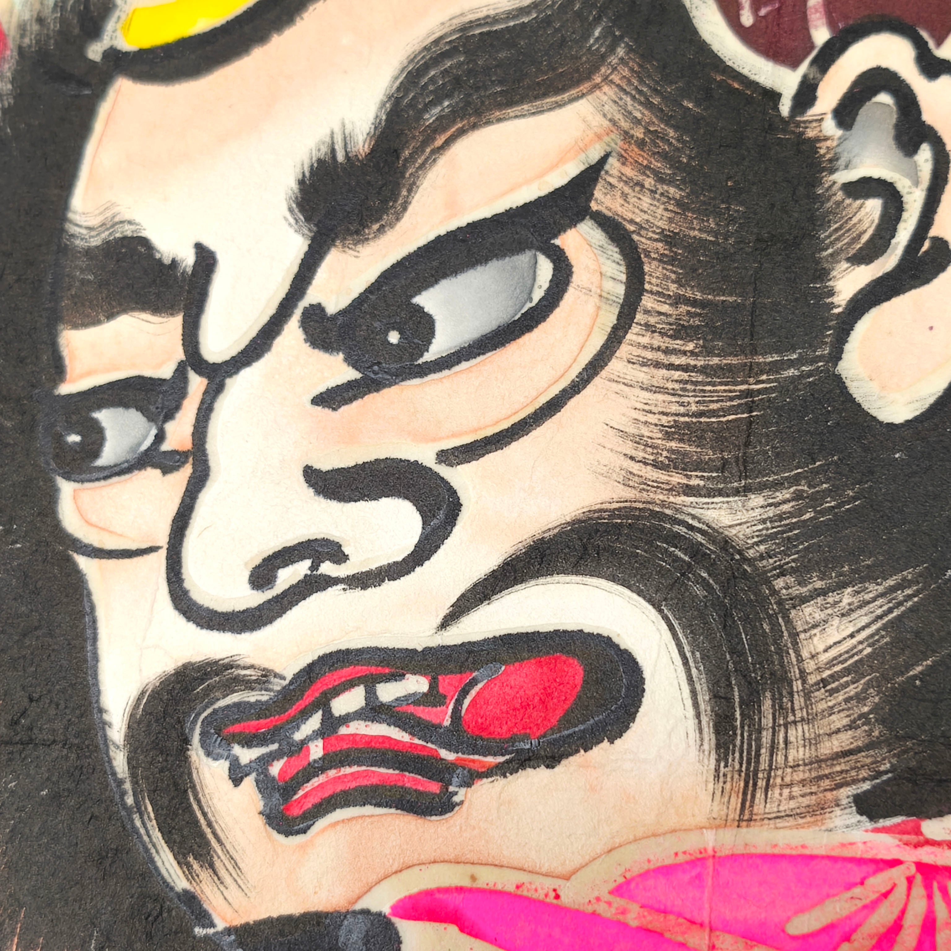 村元芳遠・ねぶた絵・手書き・額装・No.250929-02・梱包サイズ140