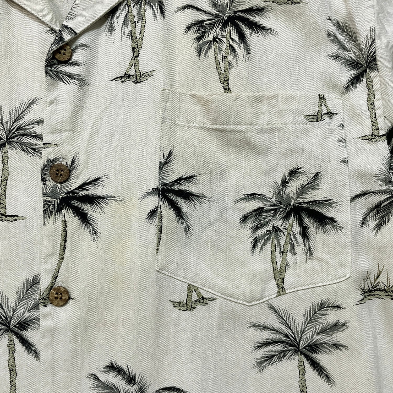 USA 古着 Pineapple Moon パイナップルムーン シルク 開襟 アロハ