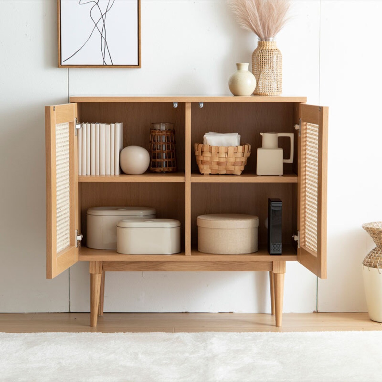 ラタン キャビネット 幅80cm