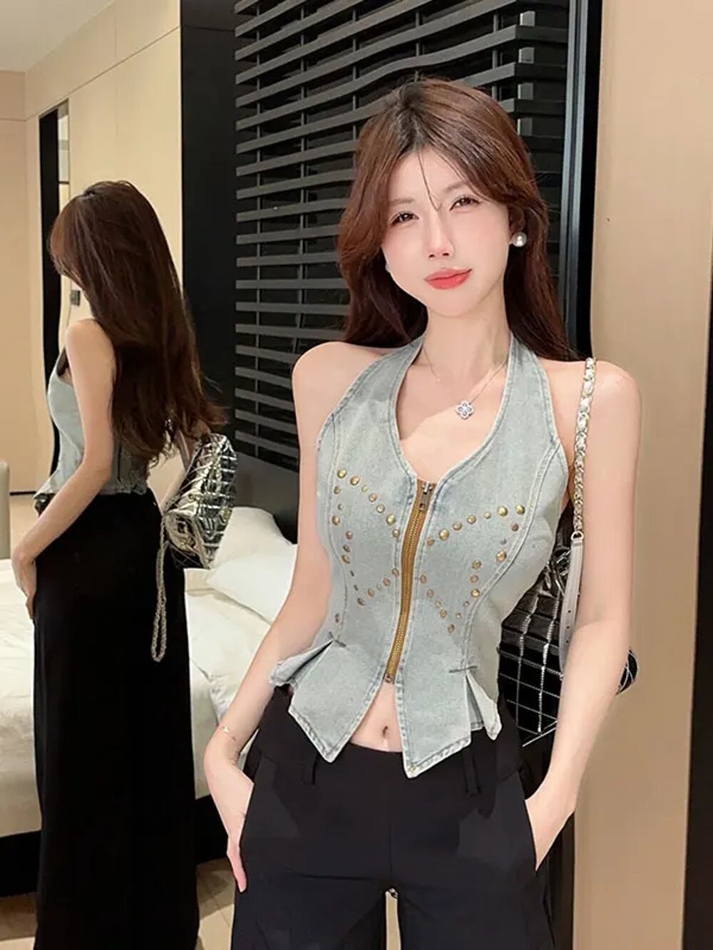 D&G カウボーイプリント タンクトップ　36 女性のための多用途タンクトップ,セクシー,カウボーイ,ラウンド