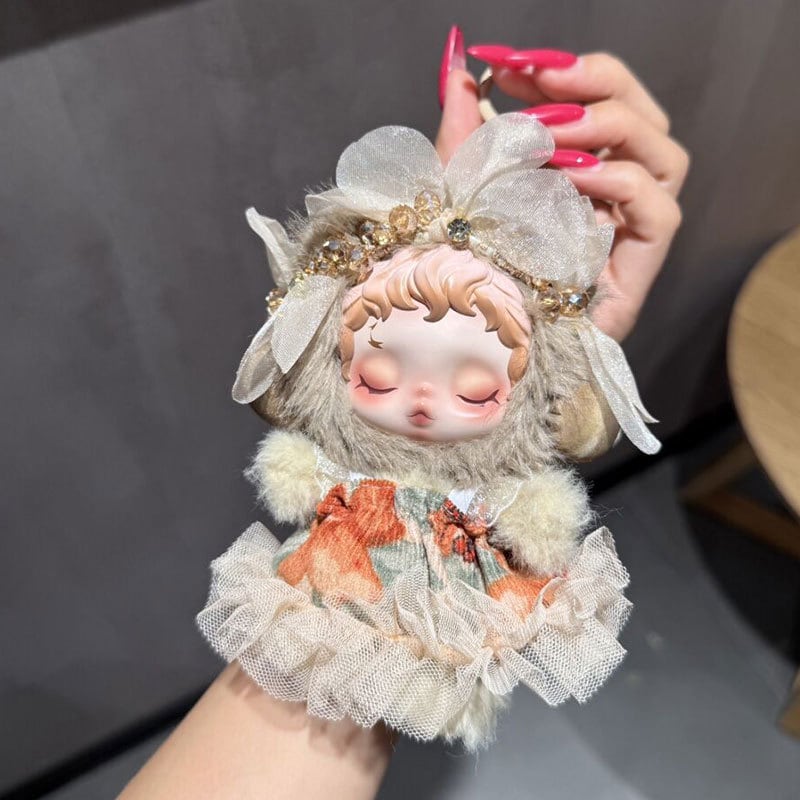 スカルパンダ 枯葉蝶 花柄チュールワンピース+ビーズ花びら ヘアバンド
