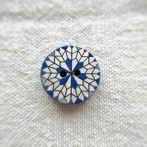 ステンドグラス調フラワー(ブルーミックス) 2穴 18㎜