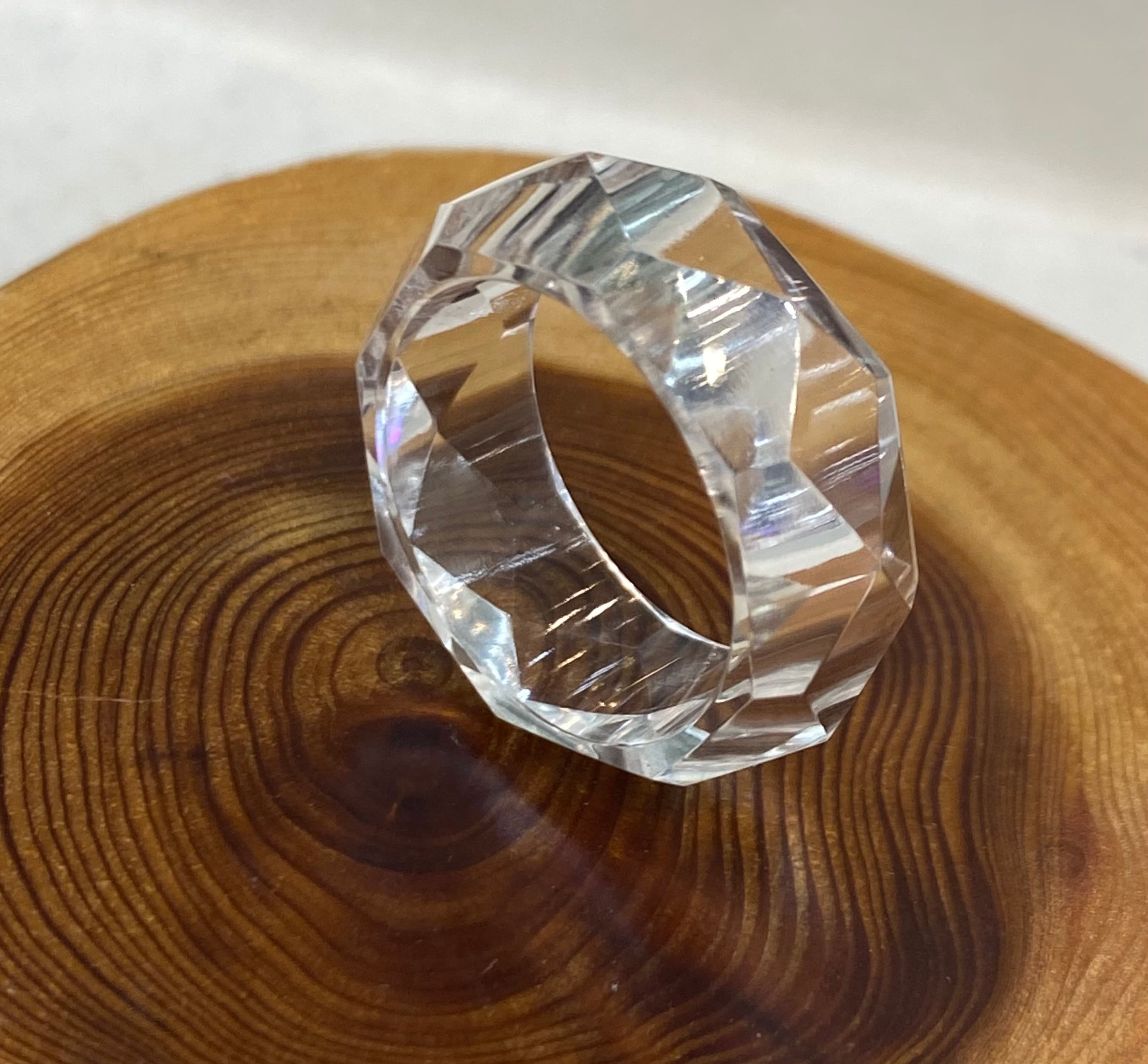 厳選 ガネッシュヒマール産ヒマラヤ水晶 くりぬきリング17号 手作り