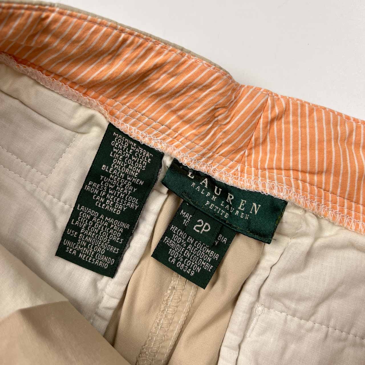 90s 00s LAUREN RALPH LAUREN ローレン ラルフローレン クロップド カーゴ パンツ ボトムス 2P/ベージュ/ビンテージ/ハーフパンツ