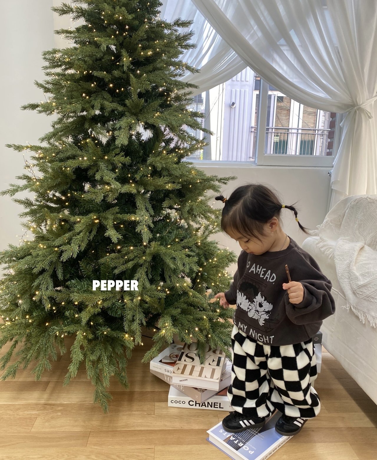 【Pepper】ネコスウェット  チャコール 80〜120cm 241121 - 3
