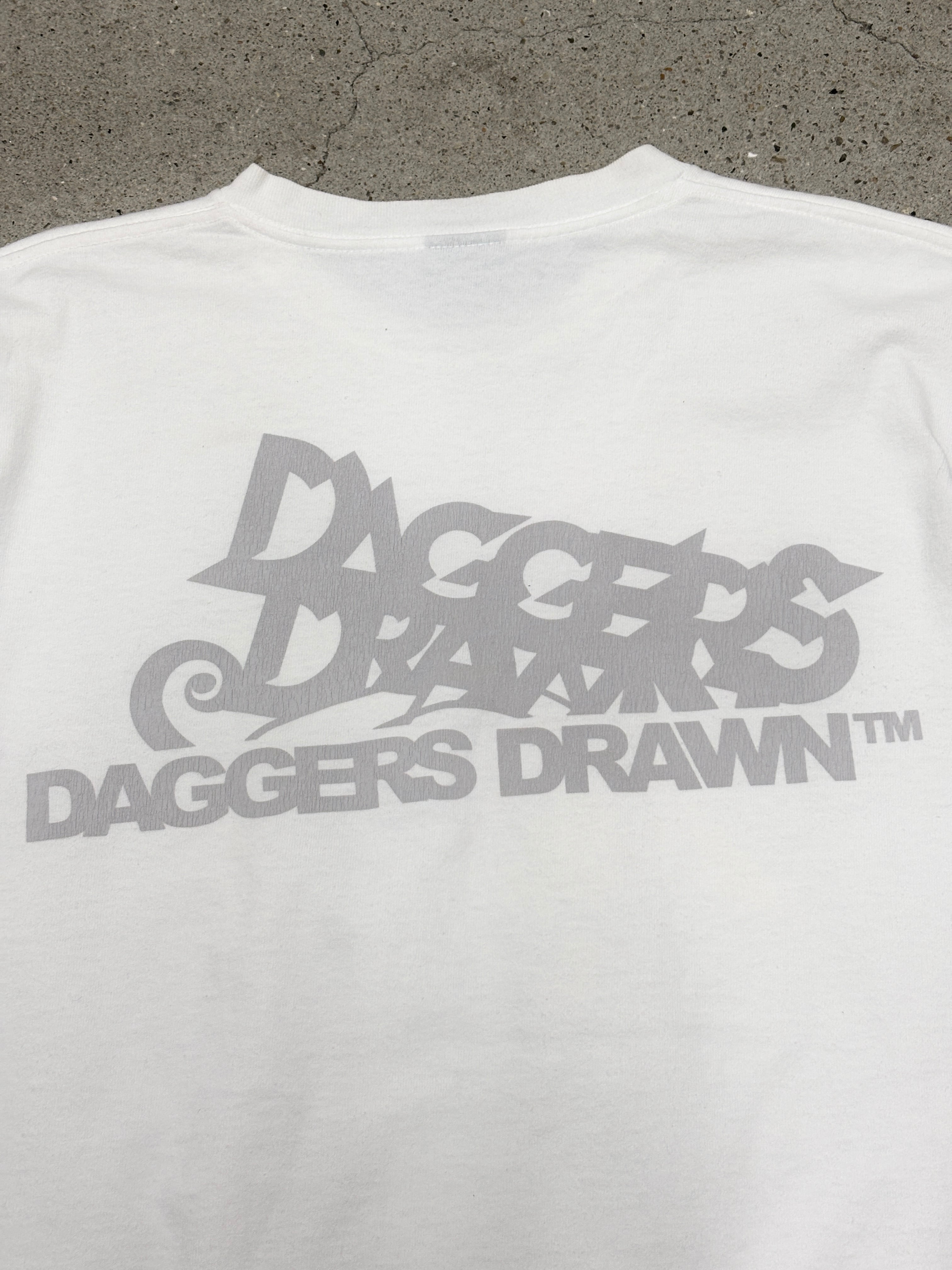 00s OLD STUSSY/CUSTOMADE/DAGGERS DRAWN/Skull print Tee/USA製/L