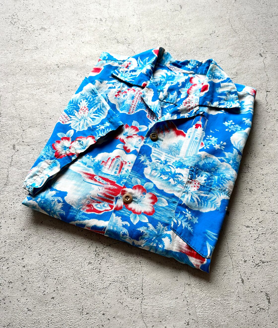 50s HAWAII製 KILOHANA - LURLINE MATSON TROPICAL HAWAIIAN SHIRT OLD 