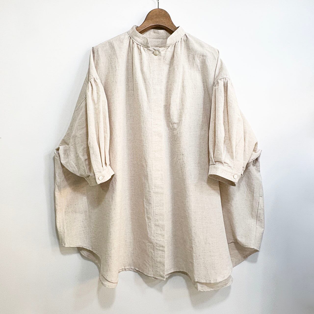 COMM.ARCH. コム・アーチ COTTON LINEN FLY-FRONT BLOUSE コットンリネン シャツ