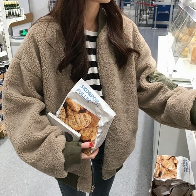 【予約販売】MA-1ジャケット レディース リバーシブル 2WAY ミリタリー ブルゾン ボア もこもこ カジュアル 秋冬 アウター