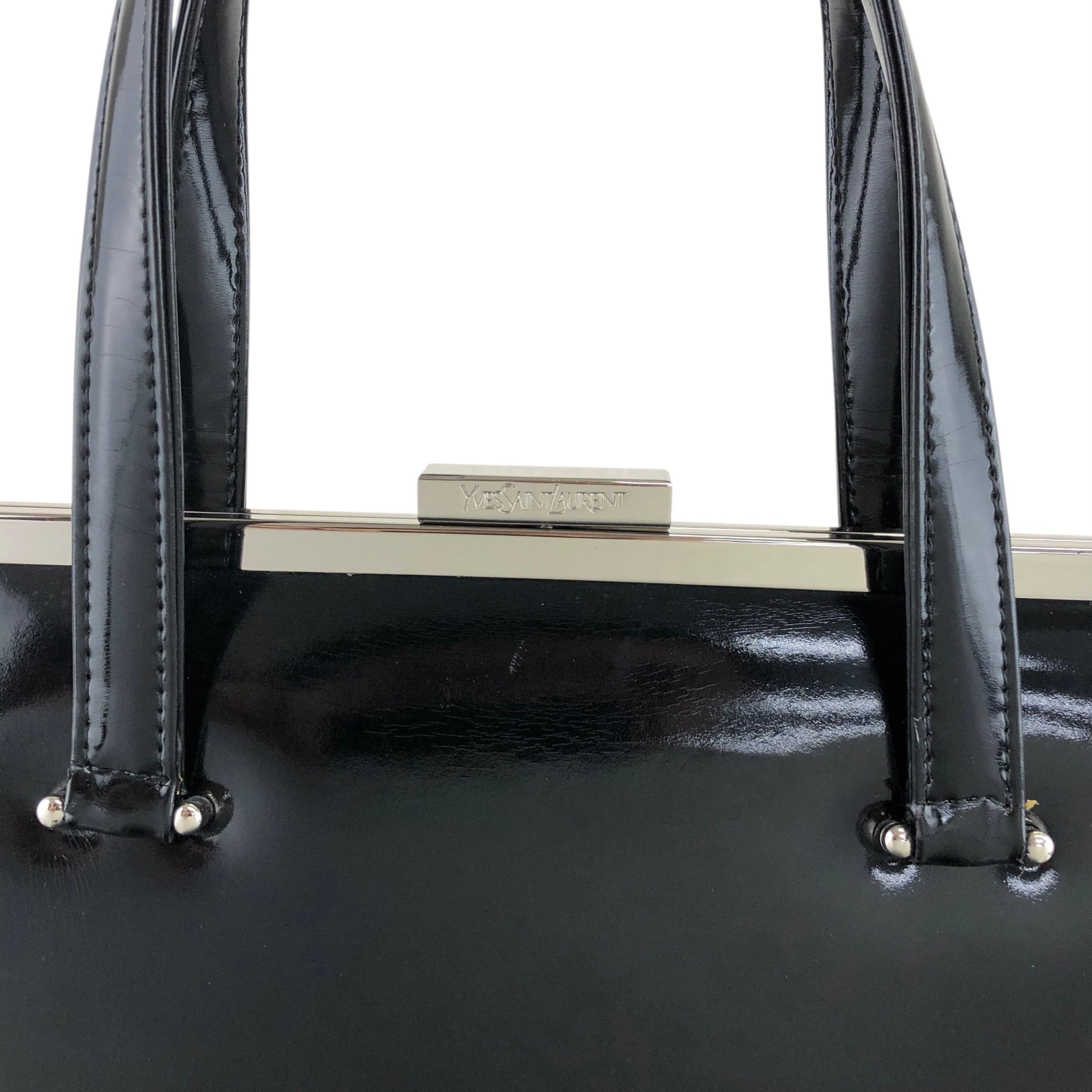 Yves Saint Laurent イヴ・サンローラン ハンドバッグ ブラック レザー