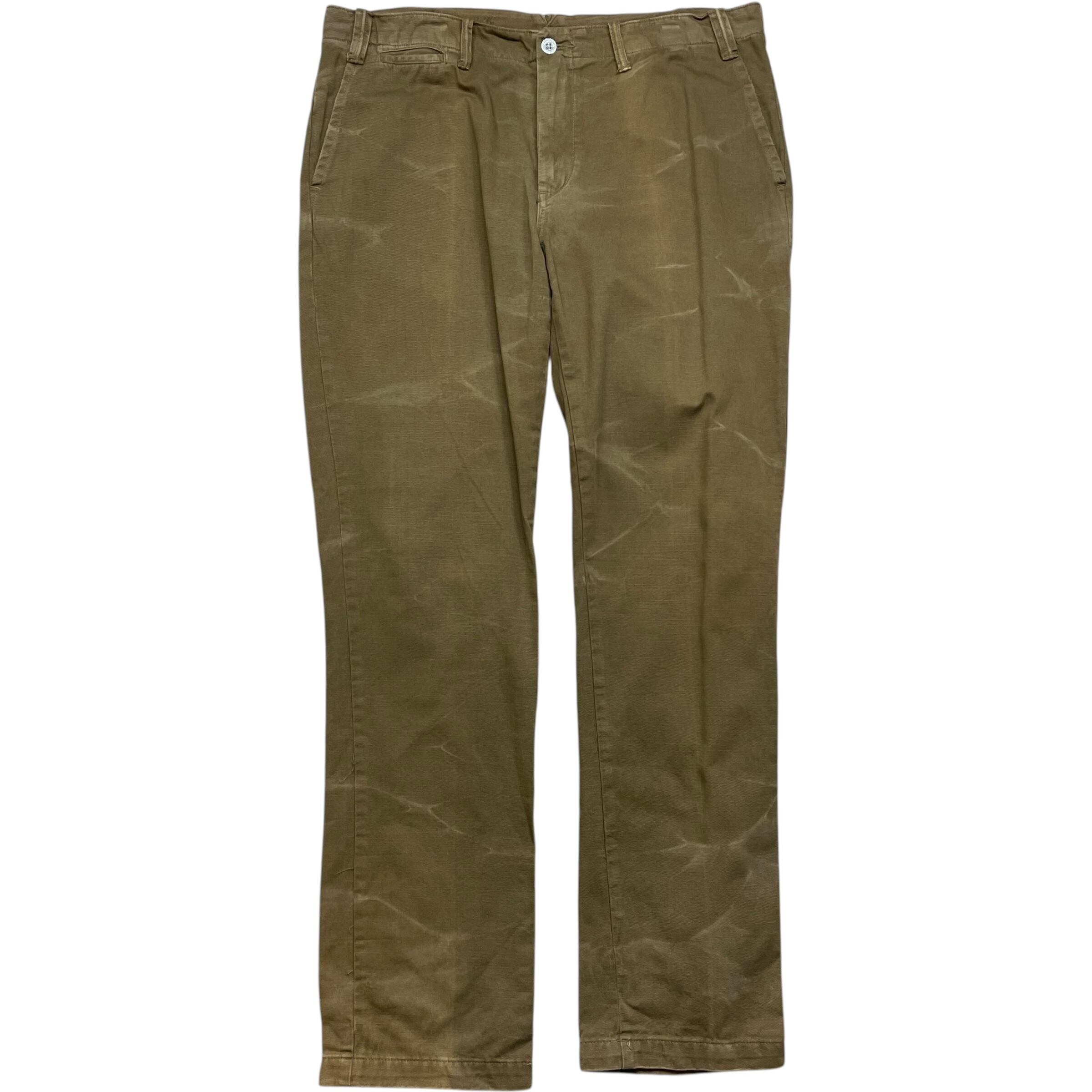 《実寸 W39L33》 Ralph Lauren ラルフローレン STRAIGHT FIT ポロチノ ブラウン ヒゲ 色落ち no.5932