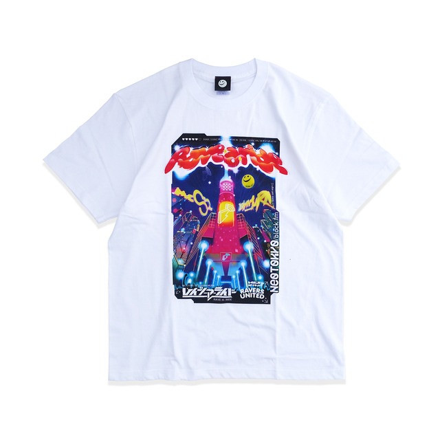 RAVERS UNITED × RAVE-A-RIDE TEE【WHITE】