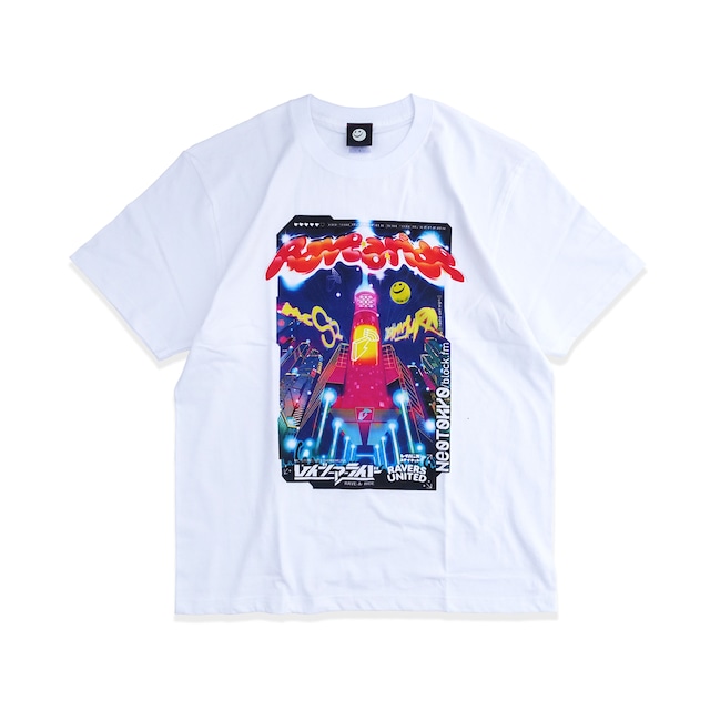 RAVERS UNITED × RAVE-A-RIDE TEE【WHITE】