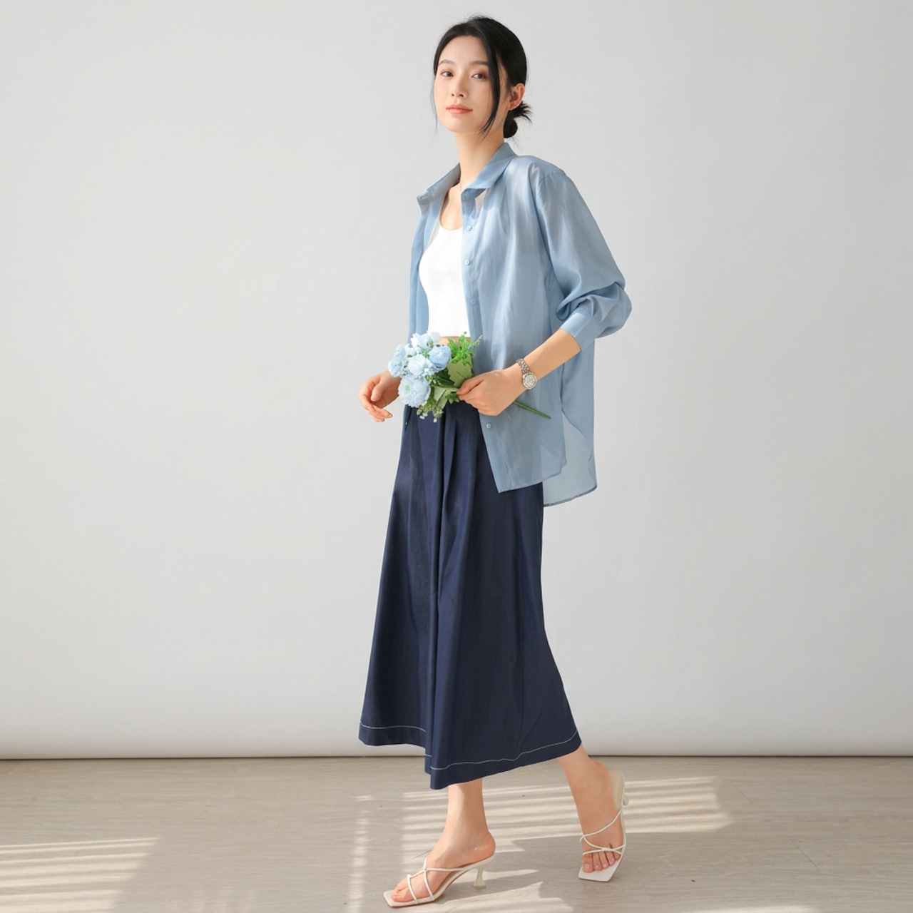 シャツカラー オーバーサイズ シャツ   3colors  26001・画像11