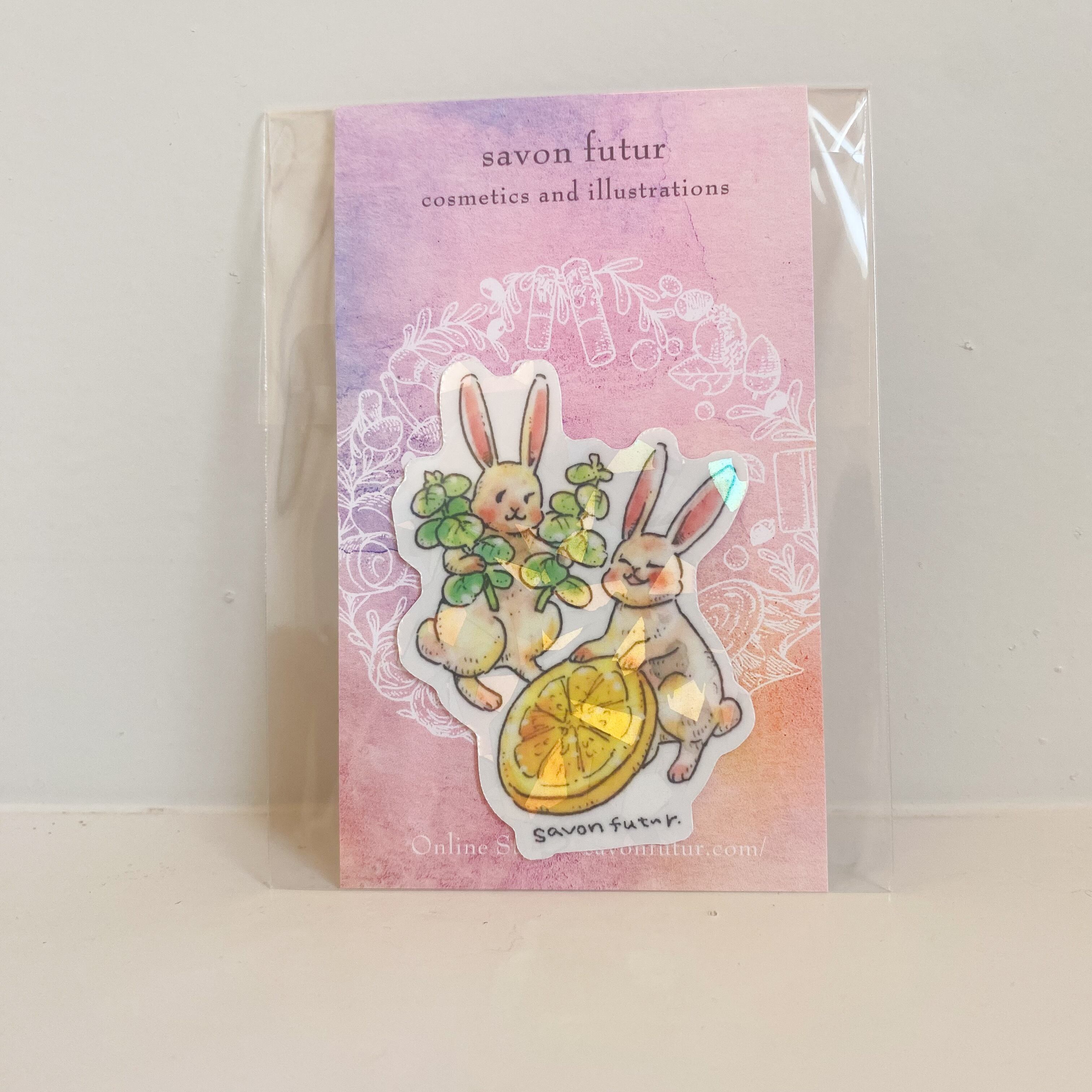 ステッカーシール / ミントレモンとうさぎ