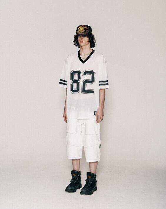 ☆Stray Kids リノ 着用！！【VASTIC】Mesh Football Jersey_White