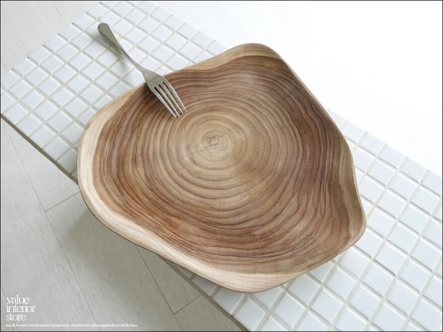 チーク無垢材 プリミティブプレートL 大皿 木製食器 木の皿 木のお皿 楕円皿 パスタプレート ナチュラル 世界三大銘木