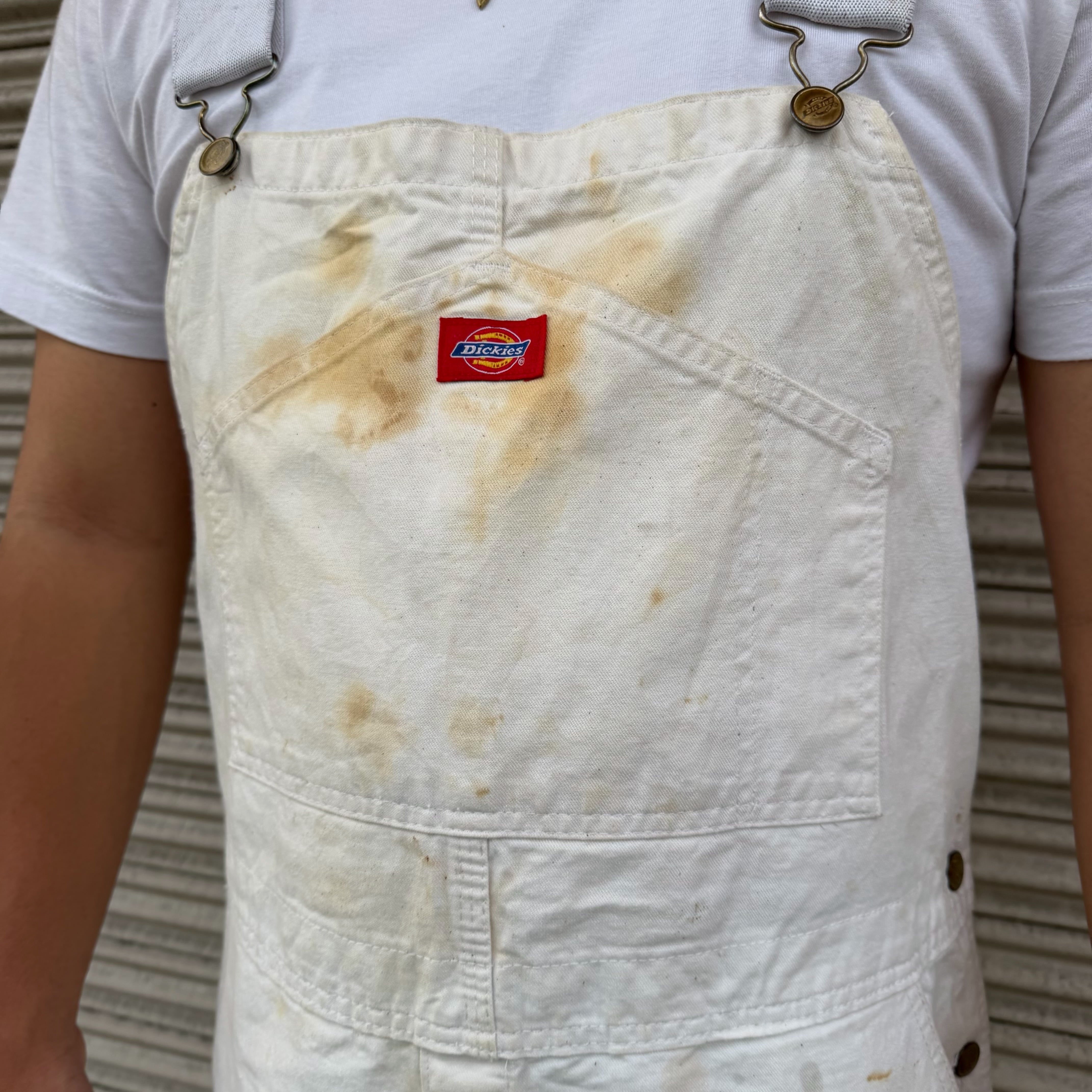 90s Dickies ペインター オーバーオール ワークパンツ ホワイト