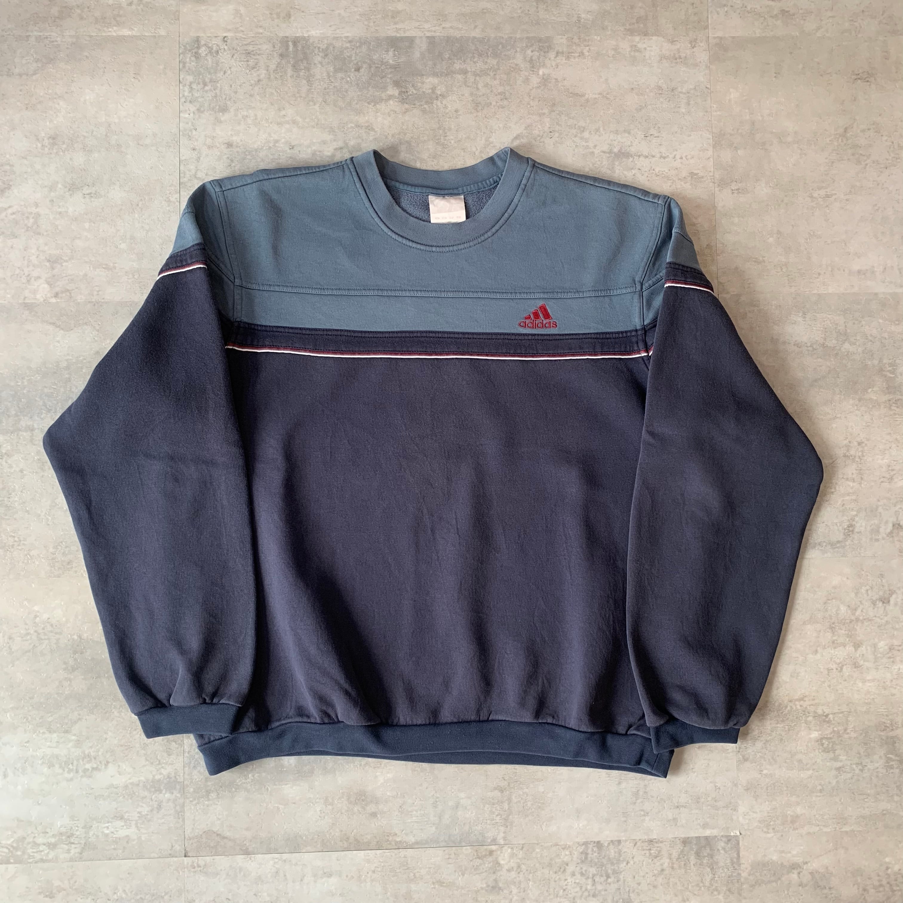 adidas アディダス スウェット 刺繍ロゴ バイカラー