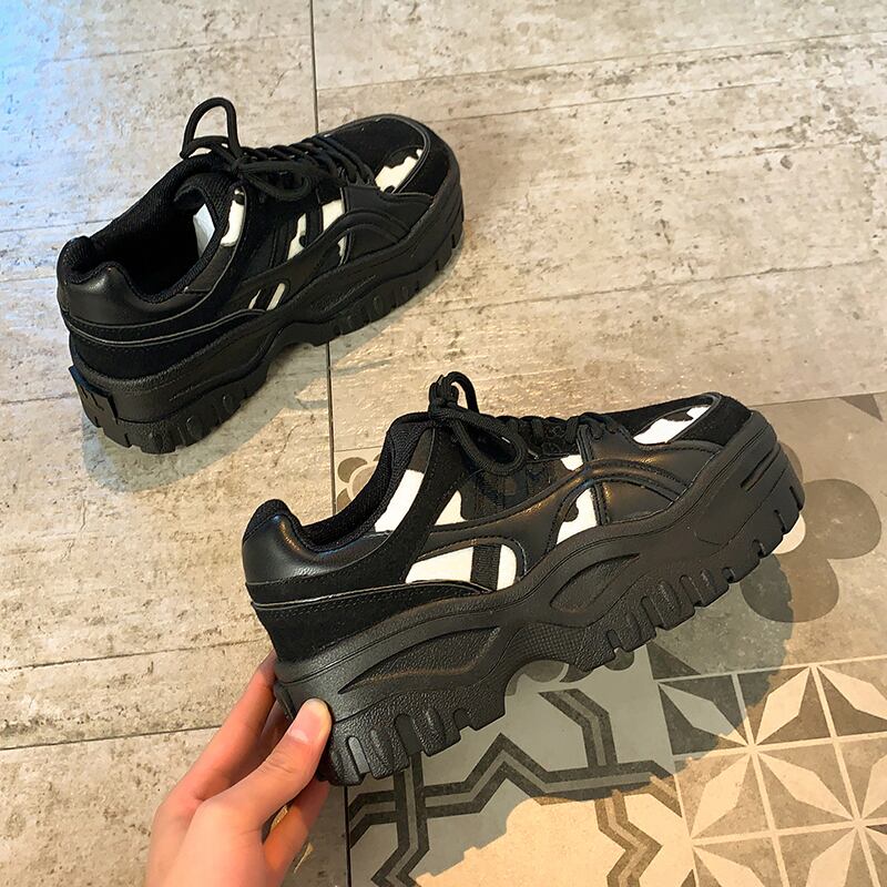 レディースレッドカジュアルブラック 靴 シューズ スニーカー ラウンドトー 部族の婦人靴71312163882