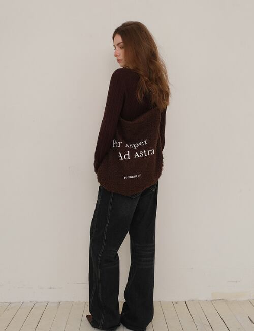 Faux Shearling Logo Shoulder Bag