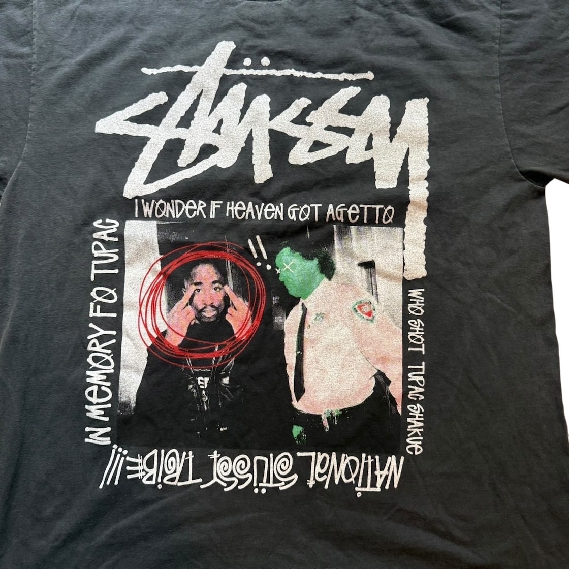 STUSSY ステューシー/2PAC/プリントTシャツ/古着/USED/Tシャツ/ブート 