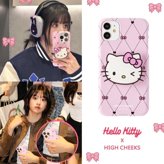 もごつ在庫！当日発送！★IVE アンユジン / IZ*ONE クォンウンビ 着用！！【HIGH CHEEKS X Hello Kitty】Hello Kitty Acrylic Tok Case SET_iPhone14