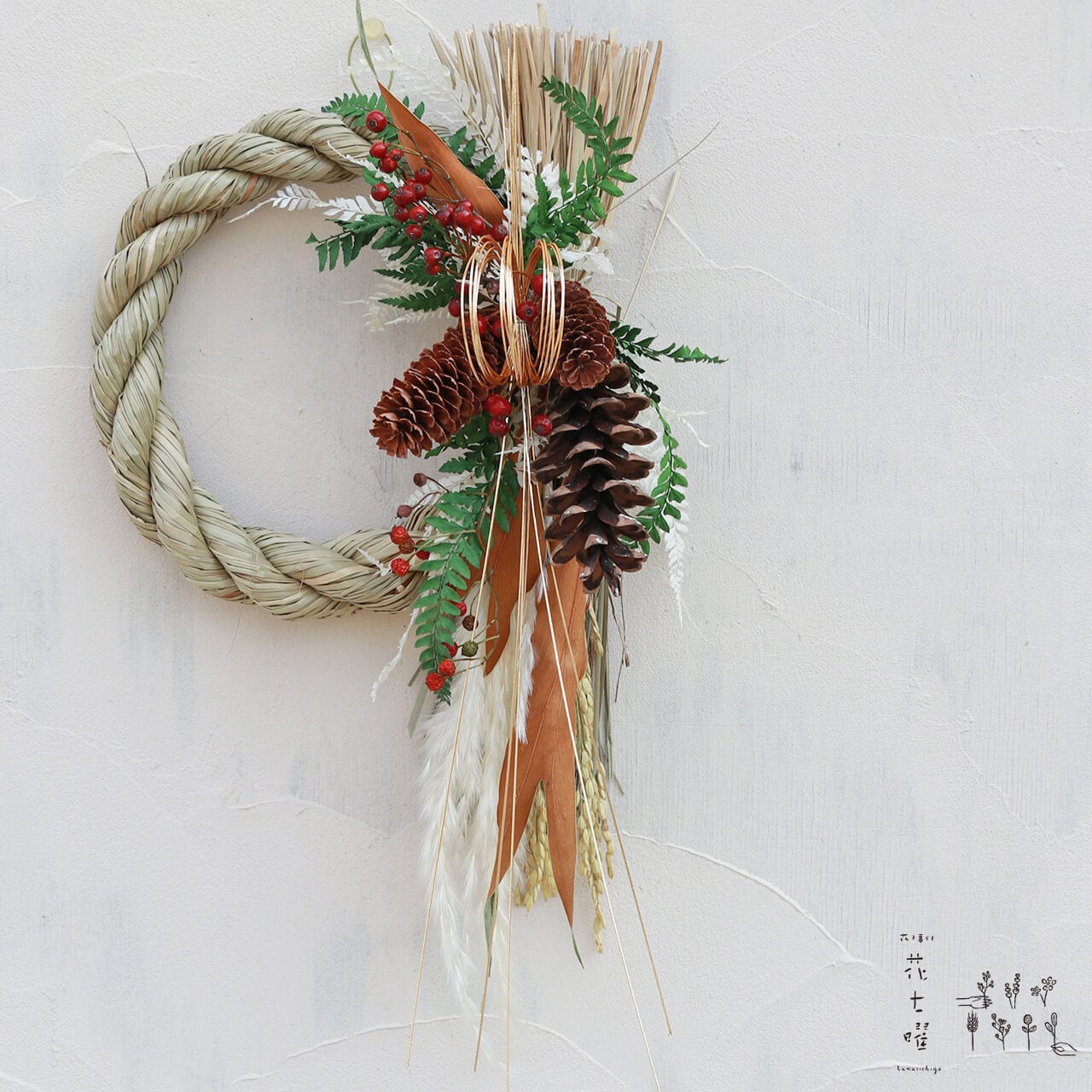 1点もの ・ A4サイズ】ボタニカルフラワーのアンティークフレーム