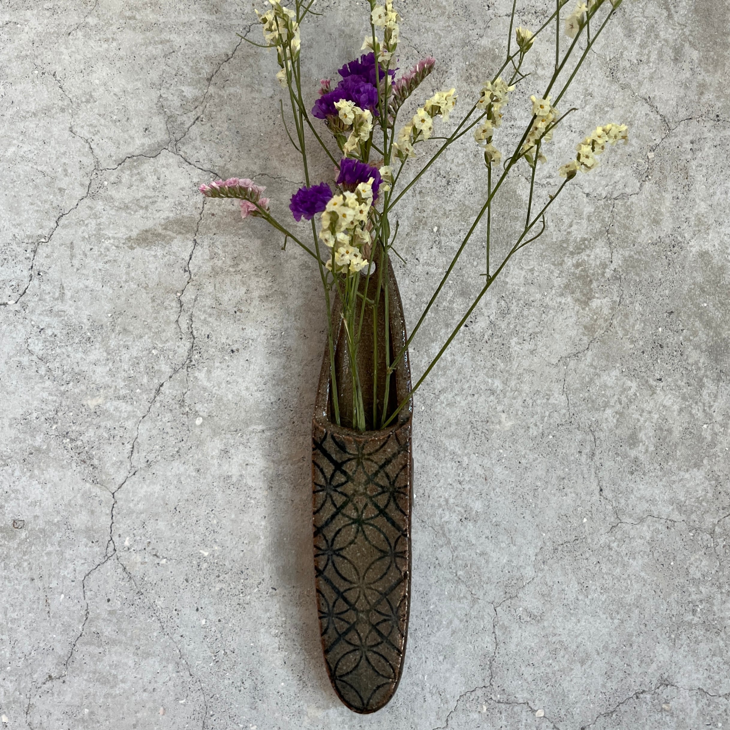 小代瑞穂窯 花立 壁掛け 中