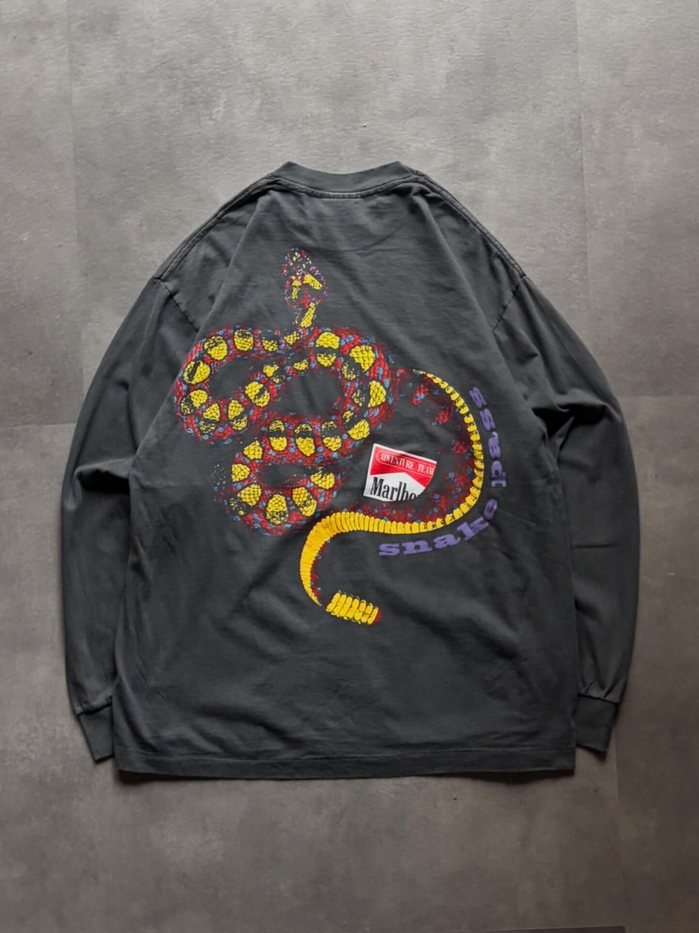 Marlboro マルボロ ロンT 長袖Tシャツ L ブラック USA製 ポケット付き