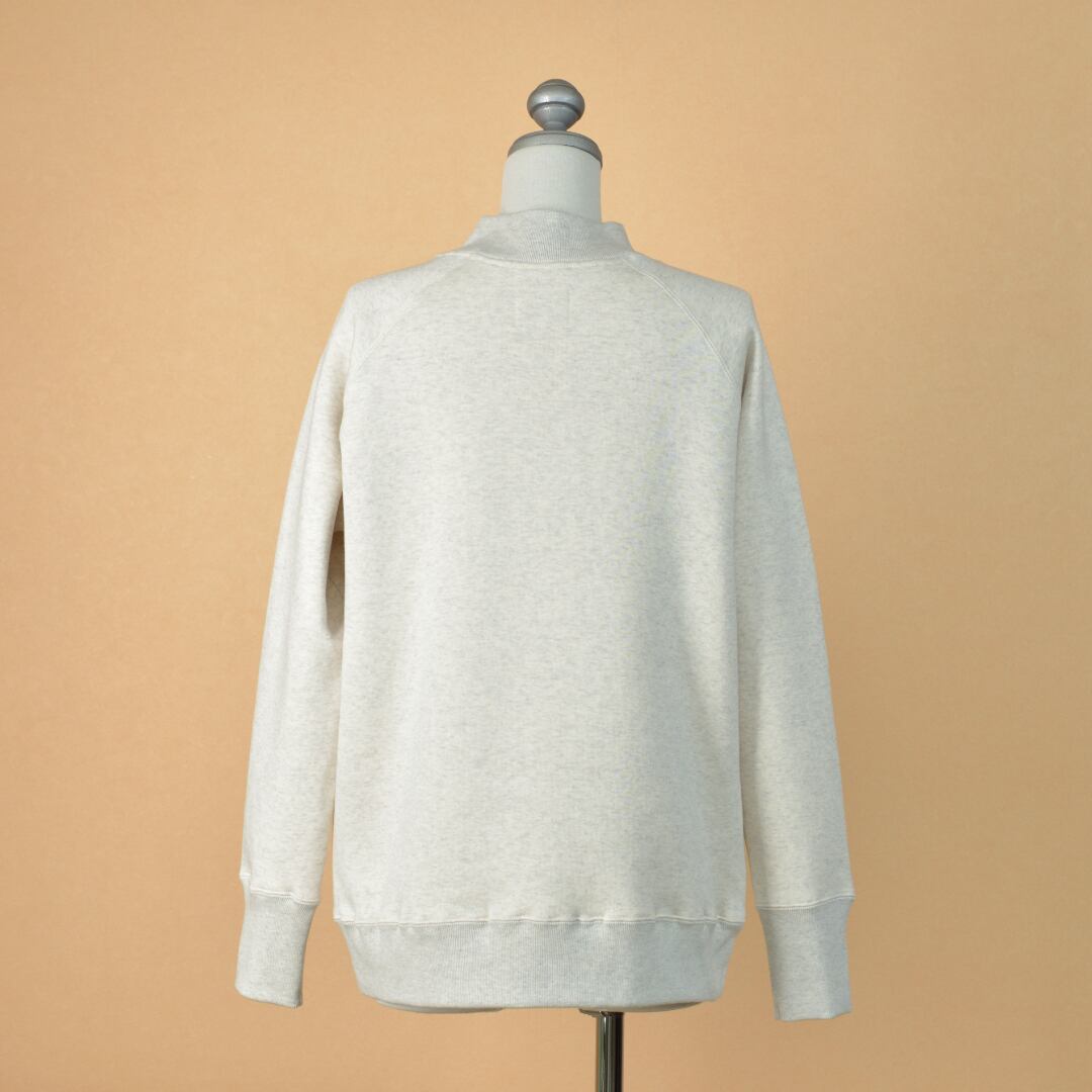 atelier naruse アトリエナルセ 裏毛コットンモックネックスウェット freece cotton mock neck sweat・オートミール