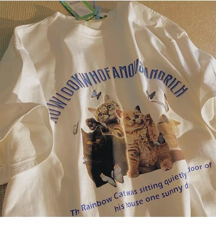 【受注】Cat print T-shirt （ねこちゃんプリントTシャツ） | pino ...