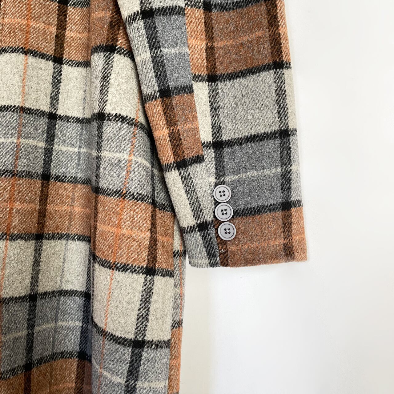Woolly check chester coat