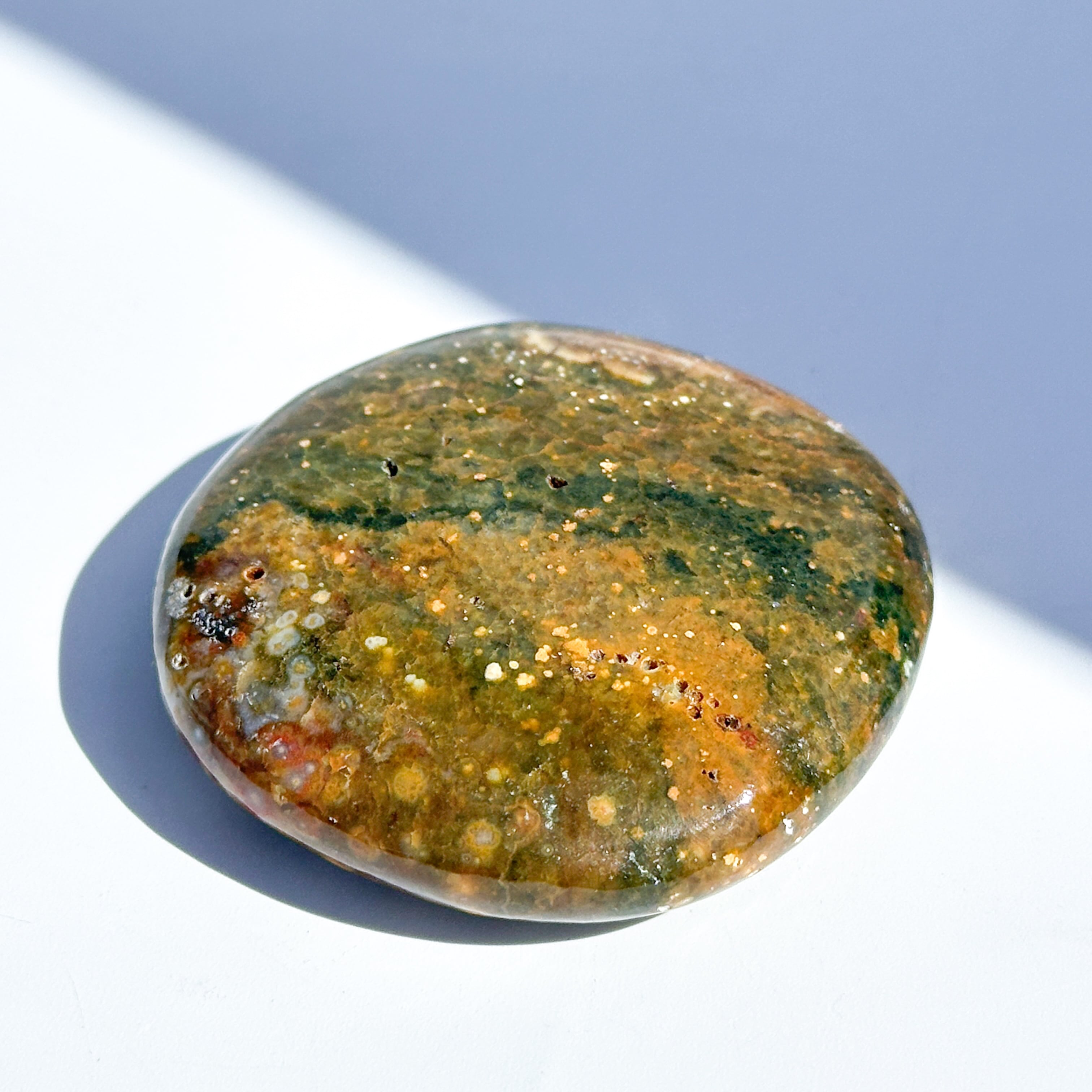 珍しい　パワーストーン　オーシャンジャスパー オーシャンジャスパー パームストーン52◇ Ocean Jasper ◇天然石