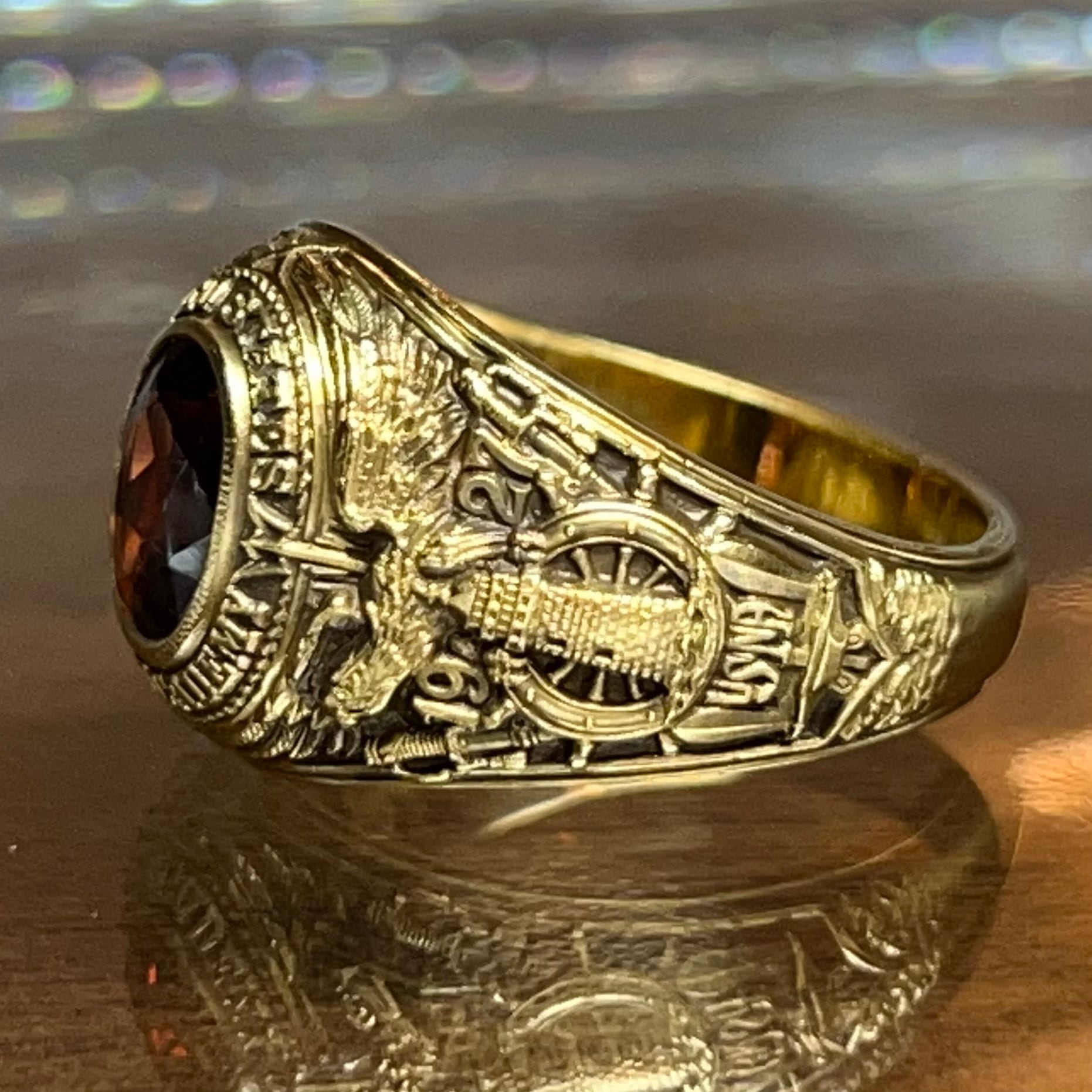 VINTAGE TIFFANY & CO. USNA 1927 Class Ring 14K Gold & Garnet