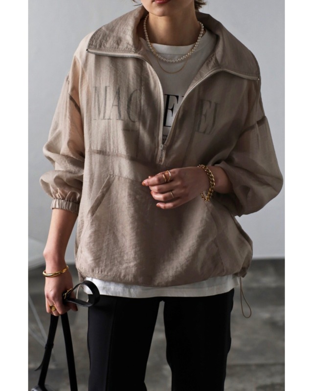 ハーフジップシアーブルゾン