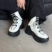 【受注予約：1月中旬入荷予定】mesh-high-top chunky boots/white