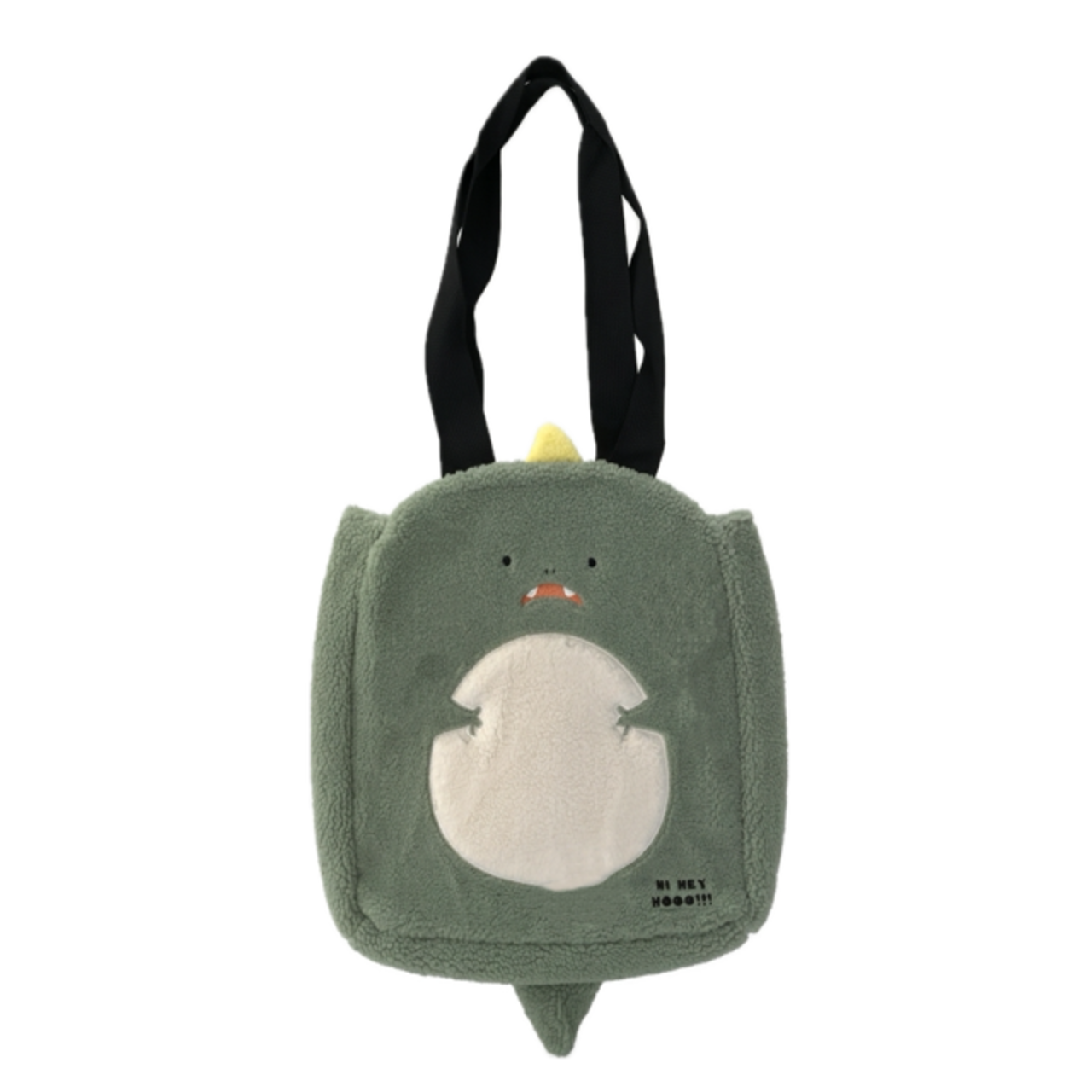 【会話のきっかけ服。】「どこへ冒険ですか？」で繋がる恐竜 ボア トートBAG　【日常を無言で配信ネタに】 - 1