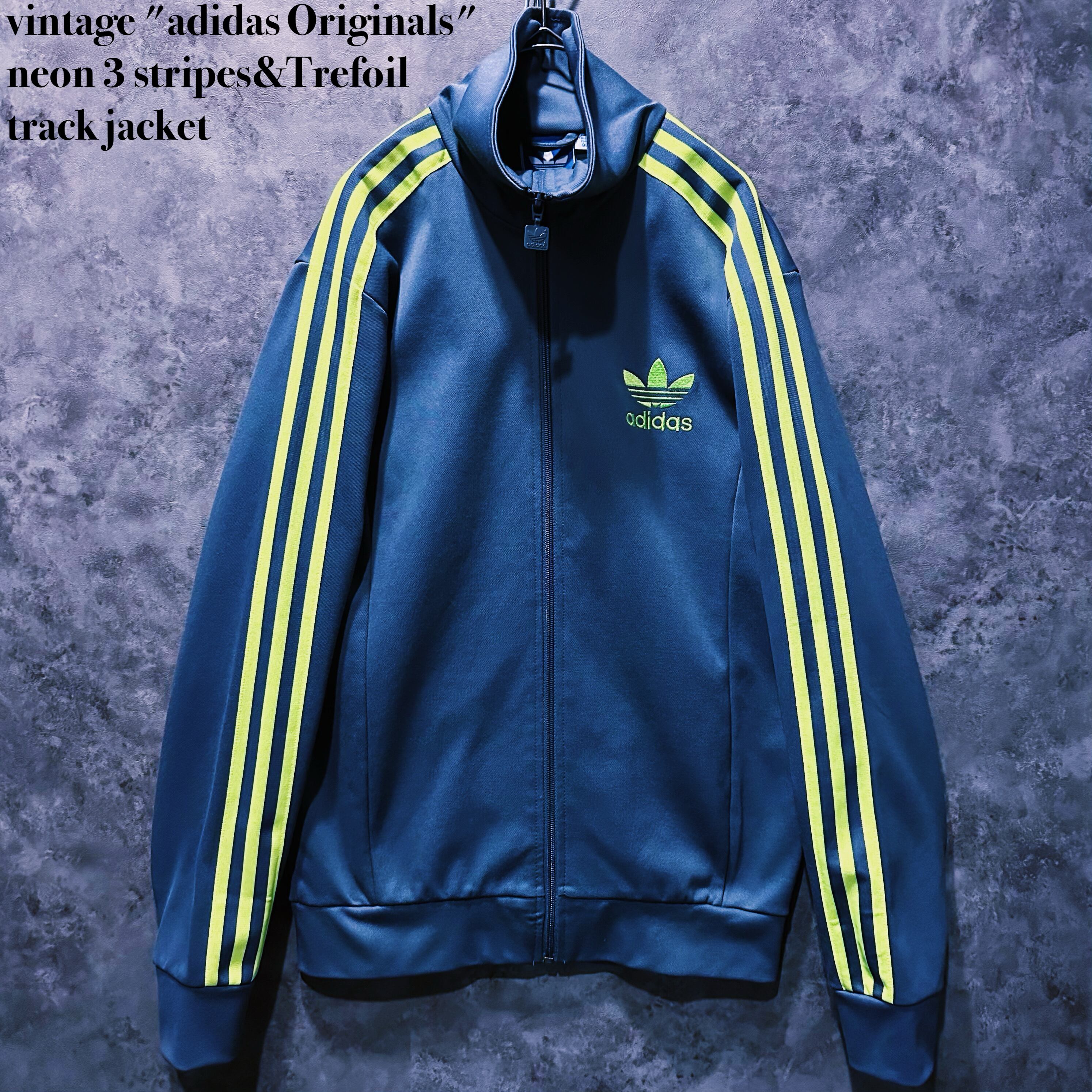 【doppio】vintage "adidas Originals"neon 3 stripes&Trefoil track jacket
