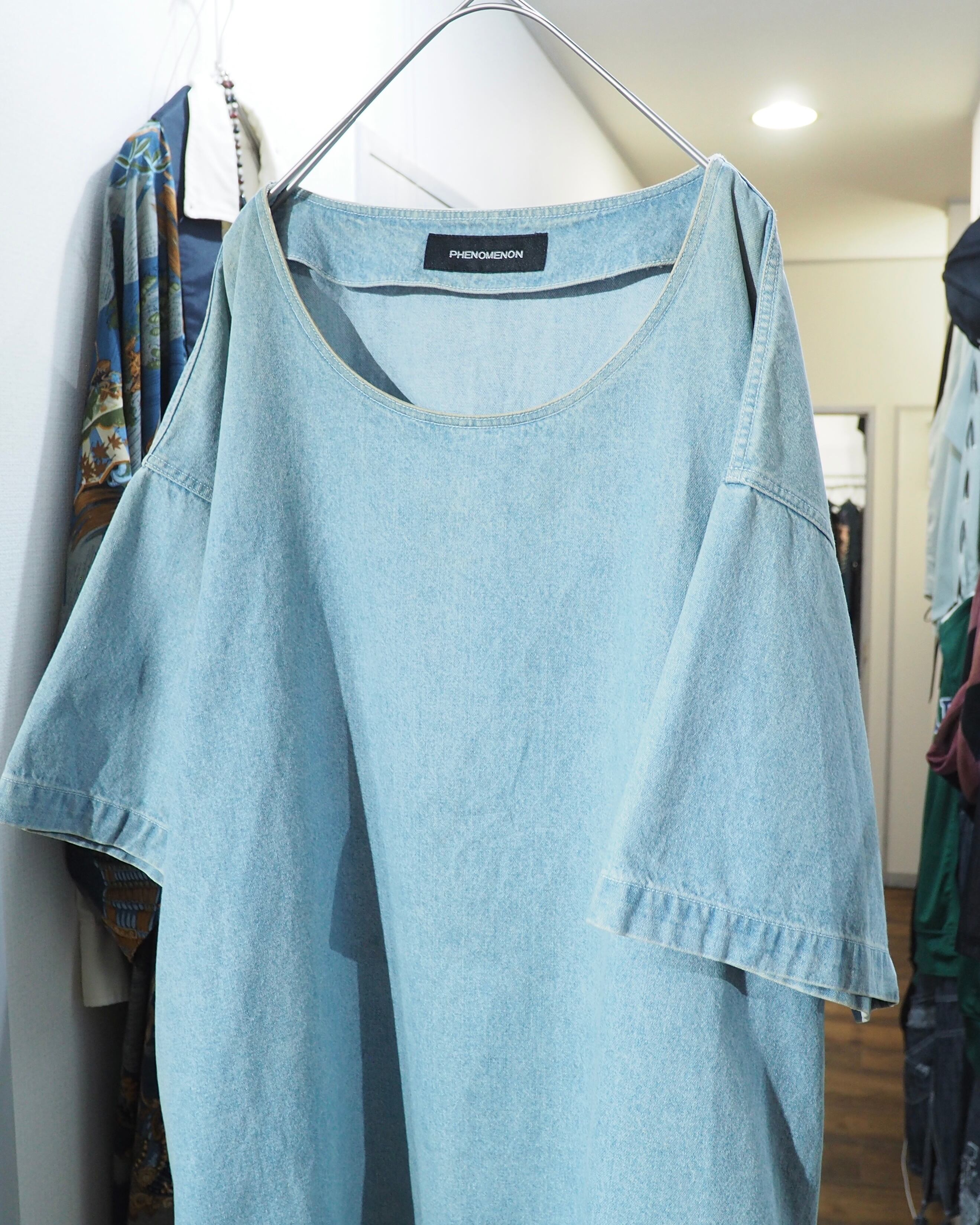 14SS " PHENOMENON " Over silhouette Denim Tee