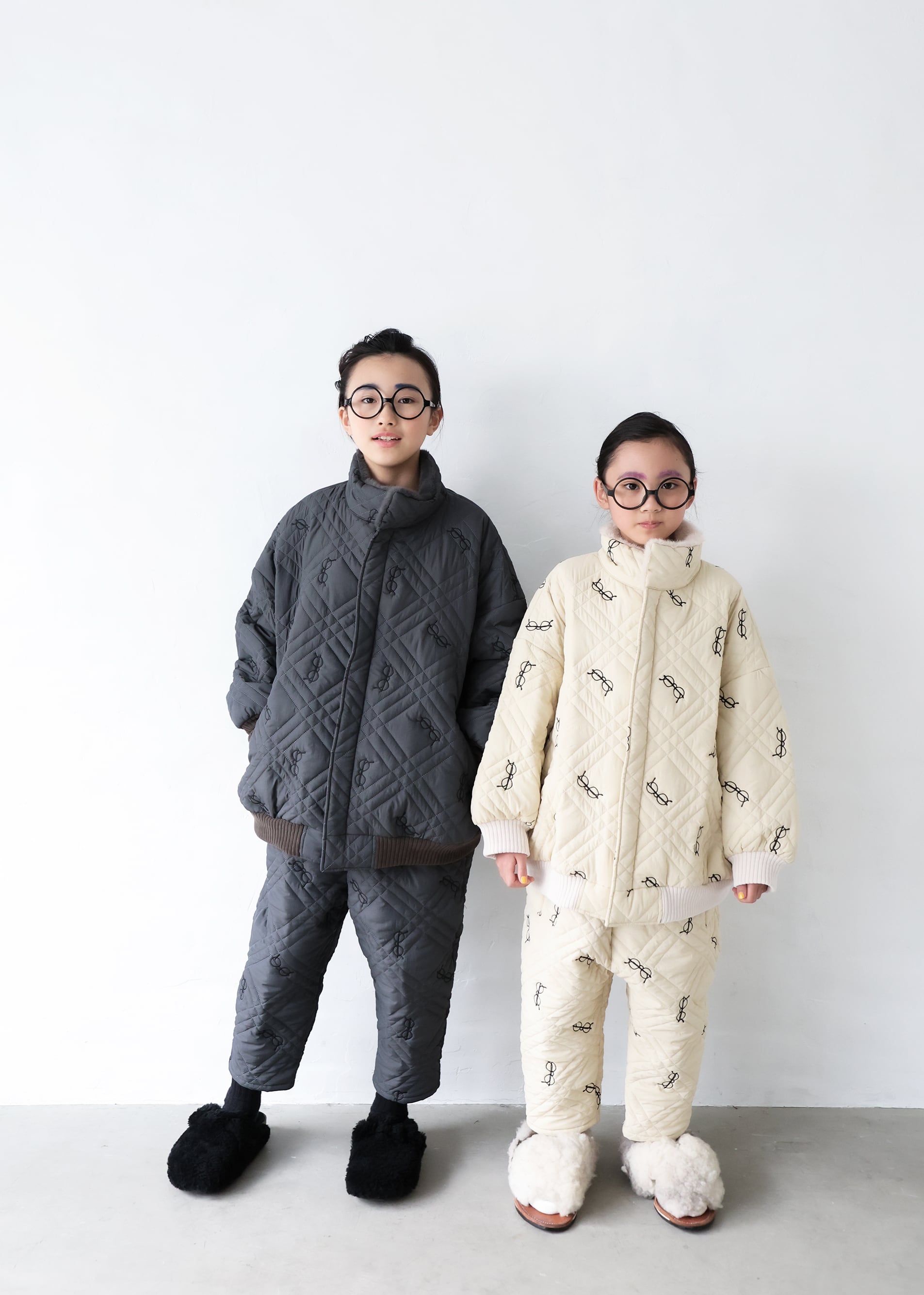 【25AW】michirico(ミチリコ)Quilting blouson アイボリー(S/M)アウター キルティング めがね