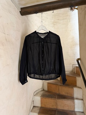 VLAS BLOMME | C/L DOBBY SHEER GATHERED BLOUSE