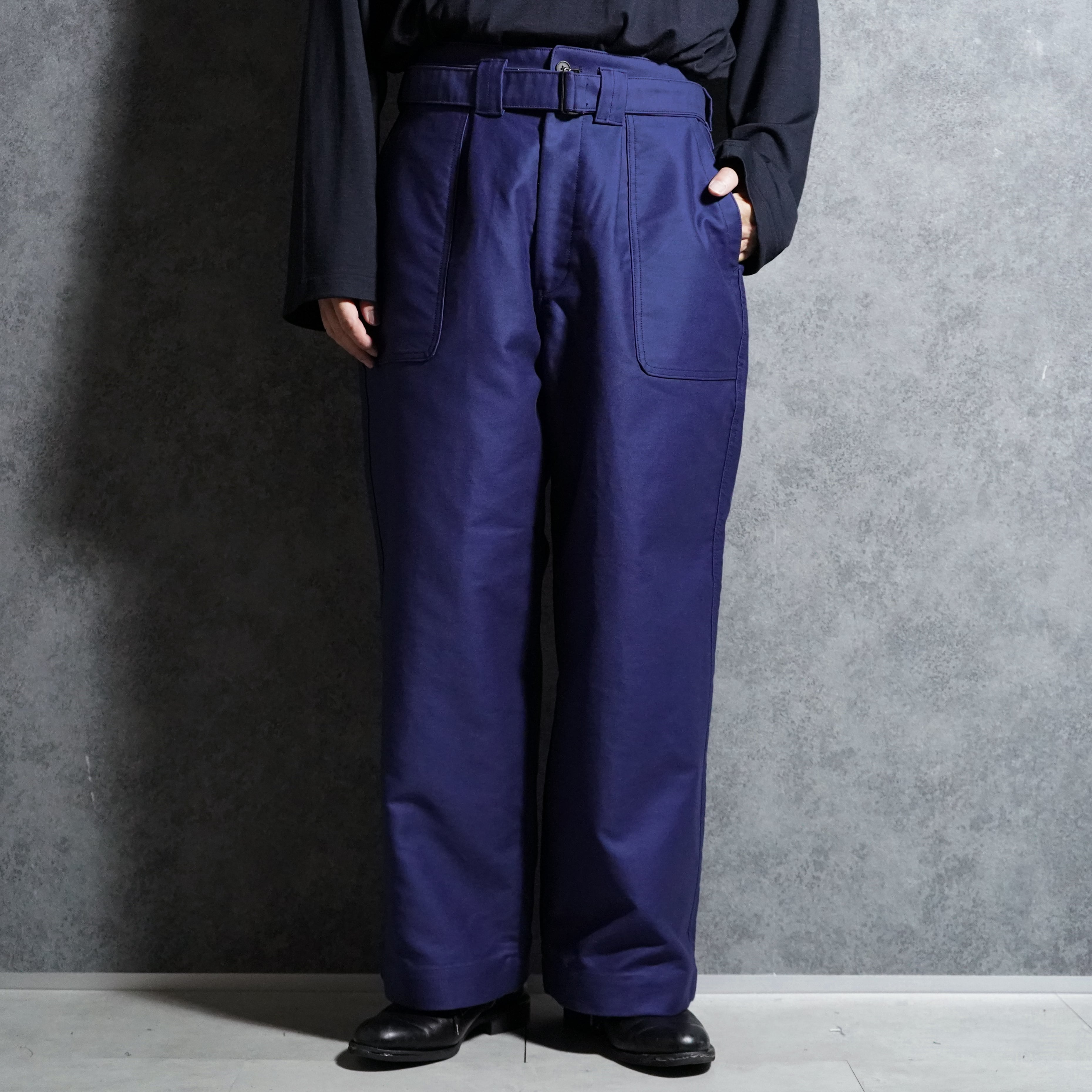 DEAD STOCK】50s French Army Sleeping Shirt Blue フランス軍