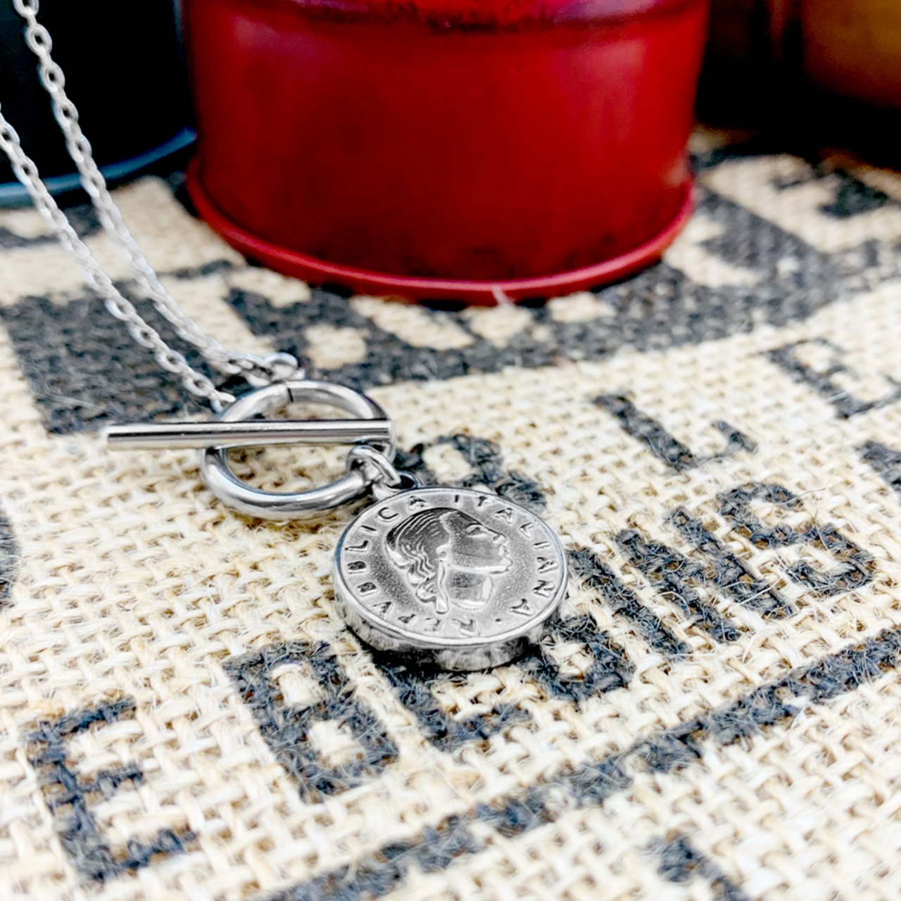 ステンレスイタリアコイントグルネックレス